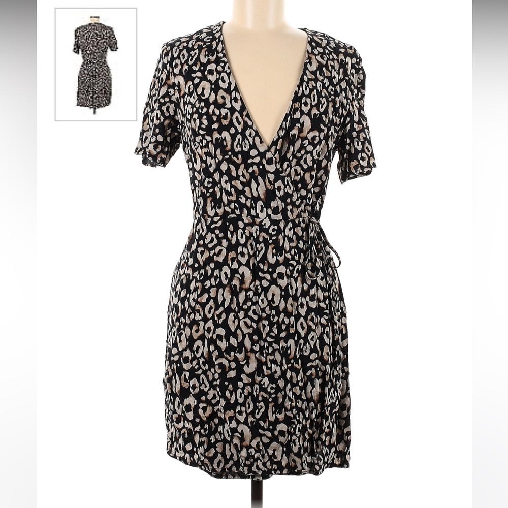 H&M leopard wrap dress